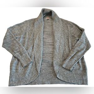 Women’s Gray Open Knit Cardigan; Size 1X